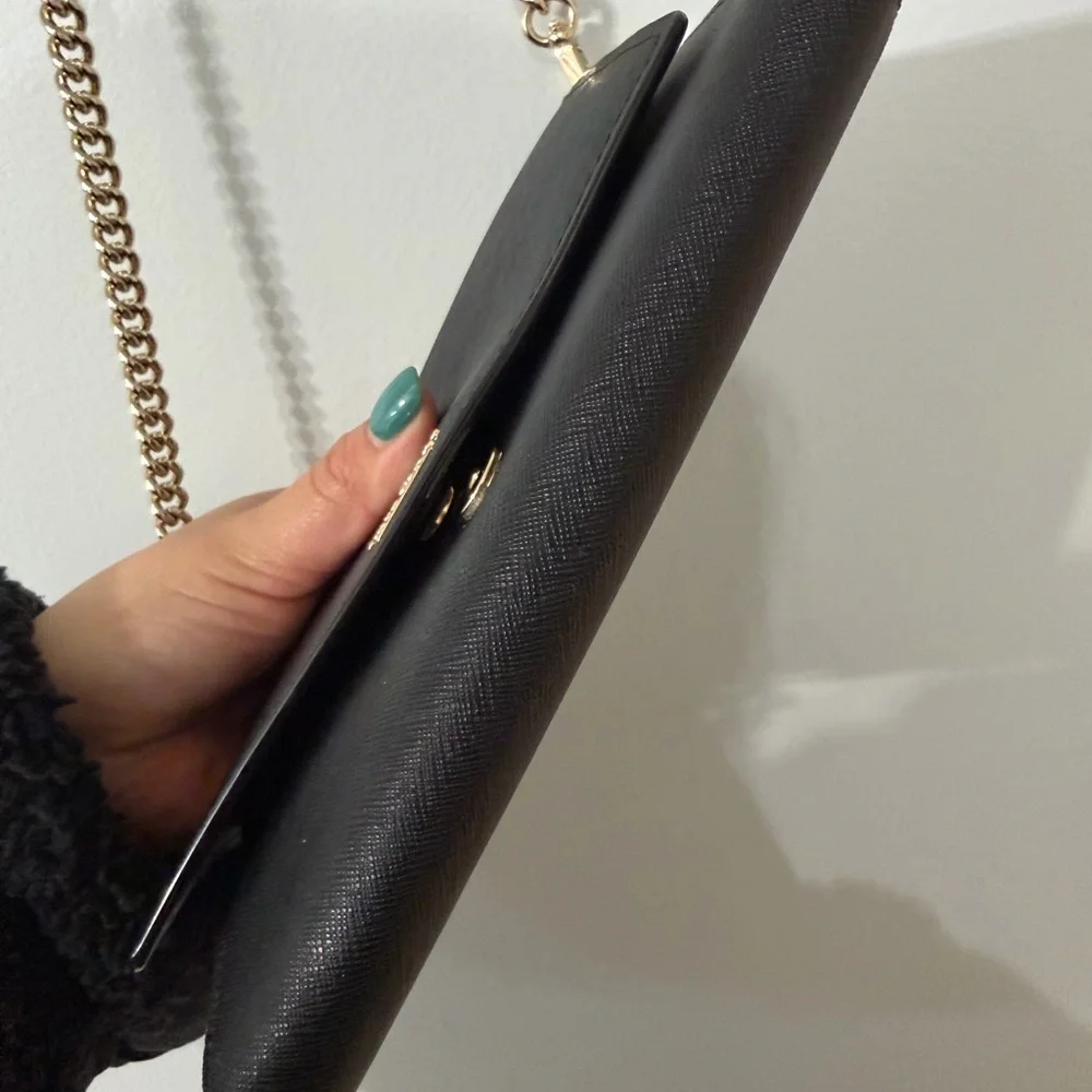 Kate Spade Black Crossbody with Gold Chain